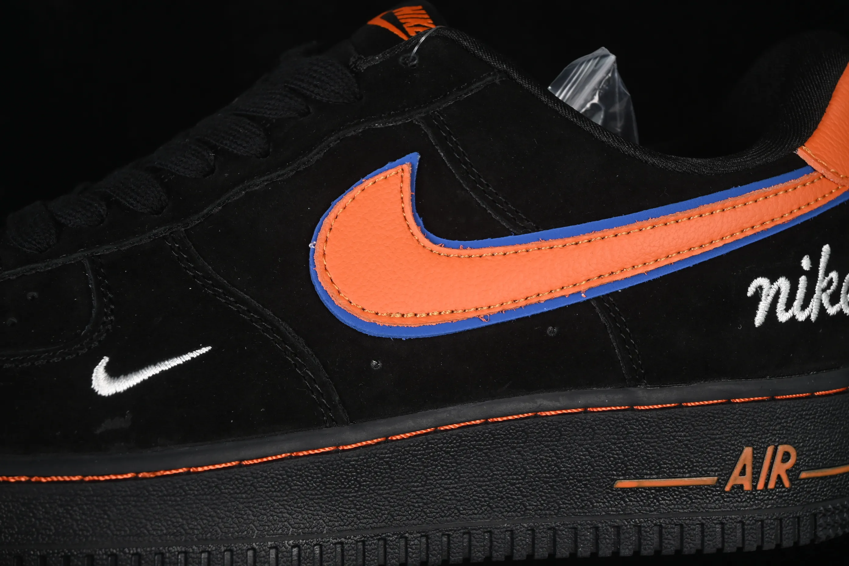 All categories Nk Air Force 1 Air Force series Nk Air Force 1 Low Air Force low-top Nike Air Force 1'07 Low black suede orange hook Air Force 1 low-top casual sneakers FV3694-109